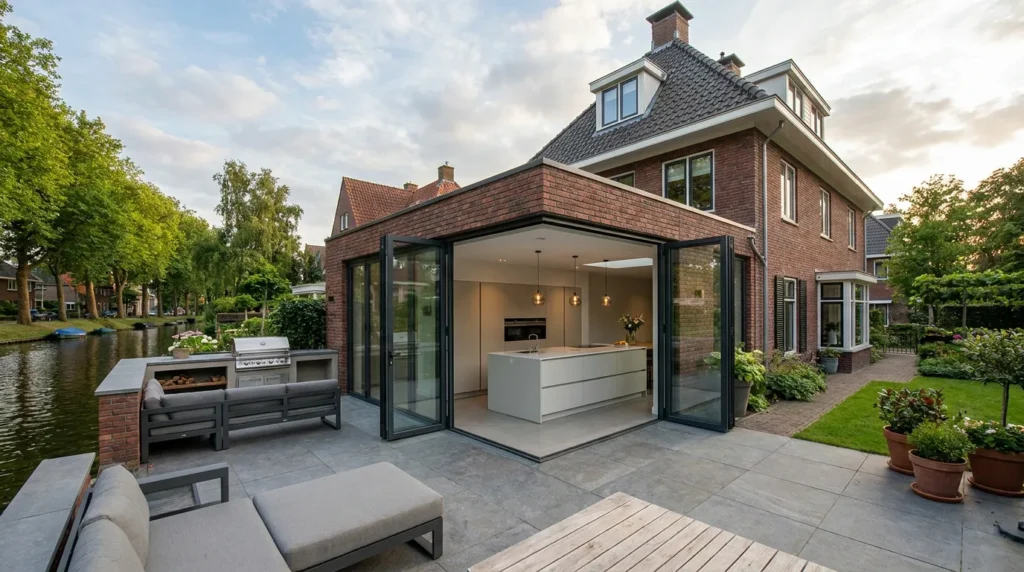 Houten aanbouw huis