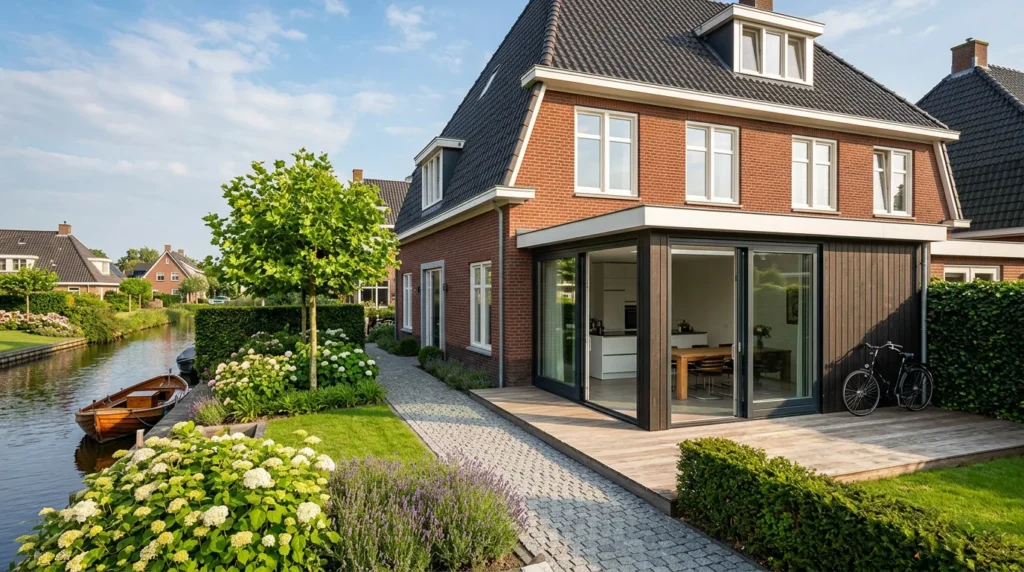Moderne aanbouw woning
