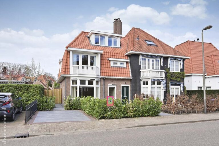 Street view of the 1920s semi-detached house after renovation